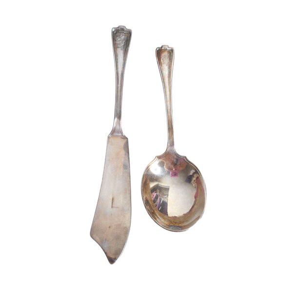 c1919 1847 Rogers Bros XS Triple Cromwell Pattern Butter Knife Spoon Silver Plat - Picture 1 of 4